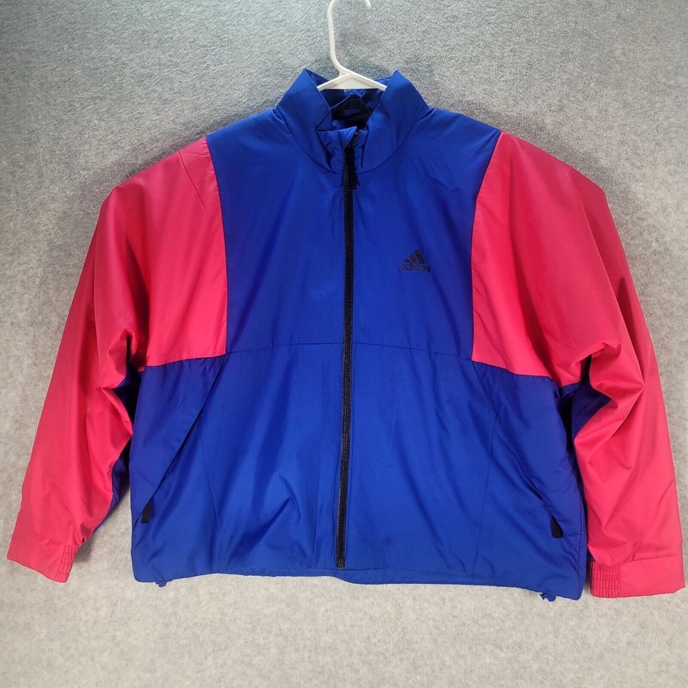 Adidas Women's Back to‎ Sport Lite Insulated Jacket Blue Pink Size Large
